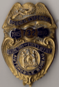 New York Motor Vehicle Special Inspector 1915/1916