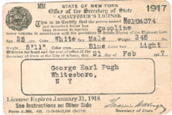 George E. Pugh 1917 Chauffeur License