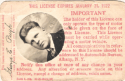George E. Pugh 1921 Chauffeur License back
