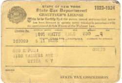 George E. Pugh 1923/24 Chauffeur License front