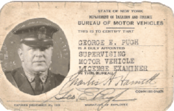 George E. Pugh 1933 Supervising Motor Vehicle License Examiner