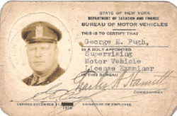George E. Pugh 1936 Supervising Motor Vehicle License Examiner