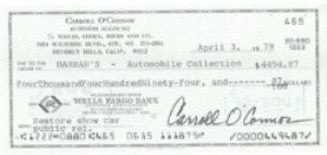 Carroll O'Connor Second Check