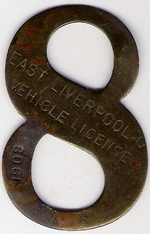 East Liverpool Ohio 1908 Vehicle License