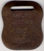 Shelby Ohio 1904 License