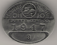 1946/47 Ohio Registered Chauffeur