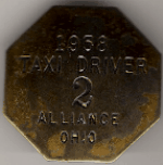 Alliance Ohio 1958 Taxi Driver's License