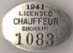 Cincinnati Ohio 1941 Licensed Chauffeur