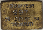 Cincinnati Ohio 1954 Licensed Chauffeur