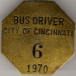 Cincinnati Ohio Bus Driver 1970