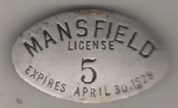 Mansfield Ohio 1928/29 License