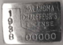 1938 Sample Oklahoma Chauffeur's License
