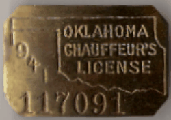 1941 Oklahoma Chauffeur's License