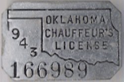 1943 Oklahoma Chauffeur's License