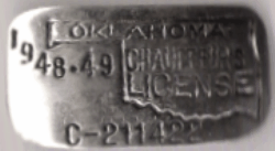 1948/49 Oklahoma Chauffeur's License