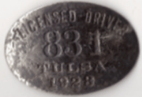 1923 Tulsa Oklahoma Licensed Driver