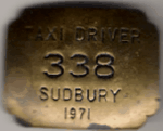 Sudbury Ontario 1971 Taxi Driver