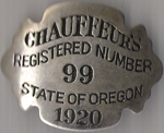 1920 Oregon Registered Chauffeur's