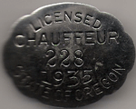 1935 Oregon Licensed Chauffeur