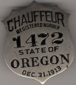 1913 Oregon Registered Chauffeur