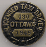 Ottawa Ontario 1949 Licensed Taxi Driver