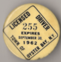 Oyster Bay 1961/62 Licensed Driver