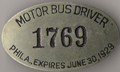 1928/29 Philadelphia Pennsylvania Motor Bus Driver