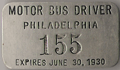 1929/30 Philadelphia Pennsylvania Motor Bus Driver