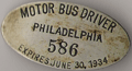 1933/34 Philadelphia Pennsylvania Motor Bus Driver