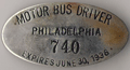 1935/36 Philadelphia Pennsylvania Motor Bus Driver