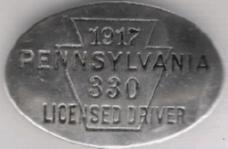 1917 Pennsylvania Licensed Driver
