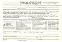 1929 Official Motor Vehicle Equipment Inspection