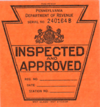 1932 Spring Pennsylvania windshield sticker