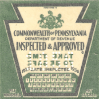 1936 Spring Pennsylvania windshield sticker