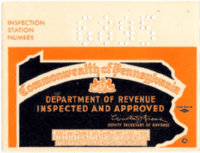 1939 Spring Pennsylvania windshield sticker