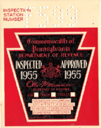 1955 Spring Bus/Truck/Trailer Pennsylvania windshield sticker