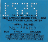 1962/63 Bus/Truck/Trailer Pennsylvania windshield sticker