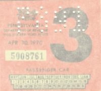 3/70 Passenger Pennsylvania windshield sticker