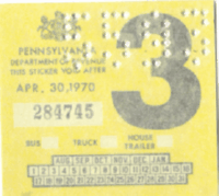 3/70 Bus/Truck/Trailer Pennsylvania windshield sticker