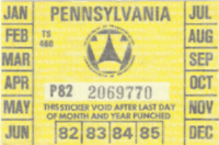 1982/83/84/85 Pennsylvania windshield sticker