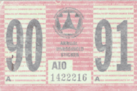 1990/91 Pennsylvania windshield sticker