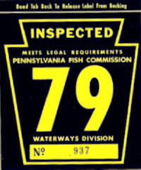 1979 Fish Commission Pennsylvania windshield sticker