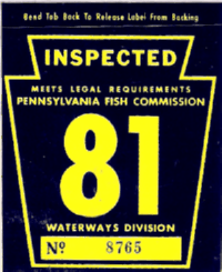 1981 Fish Commission Pennsylvania windshield sticker