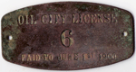Oil City Pennsylvania 1905/06 License