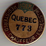1918 Quebec Registered Chauffeur