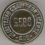 1915 Quebec Registered Chauffeur License