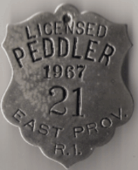 1967 East Providence RI Licensed Peddler