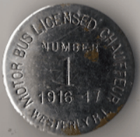 1916/17 Westerly RI Motor Bus Licensed Chauffeur
