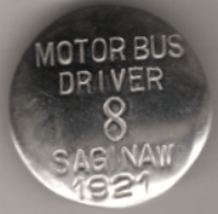 1921 Saginaw Motor Bus Driver Michigan