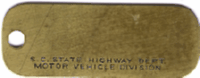 1940/41 South Carolina Driver License Sample back